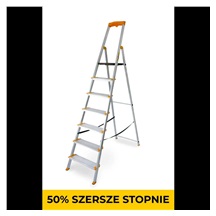 Schůdky AL 7 příčky MAX / 150kg  /  širší stupně