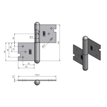Závěs dveřní    100 L Sur TKZ-Polná
