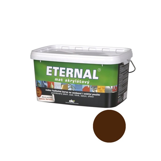 Eternal mat akrylátový univerzální barva na dřevo kov beton, 10 palisandr, 5 kg