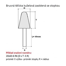 Tělísko brusné 40x40-6 A99B 60M7V 325514035