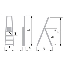 Schůdky jednostranné bez madla 9308