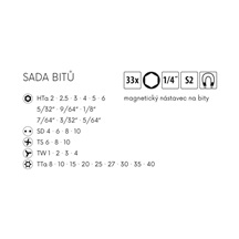 Sada bitů 33ks v plastu 18900