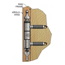 Závěs okenní třídilný 14x60  M8/34,5 Zn bílý