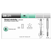 Závitník PN8/1371 M5 HSS přímá drážka+lamač třisek