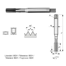 Závitník 3044 M14 ISO1 HSSE